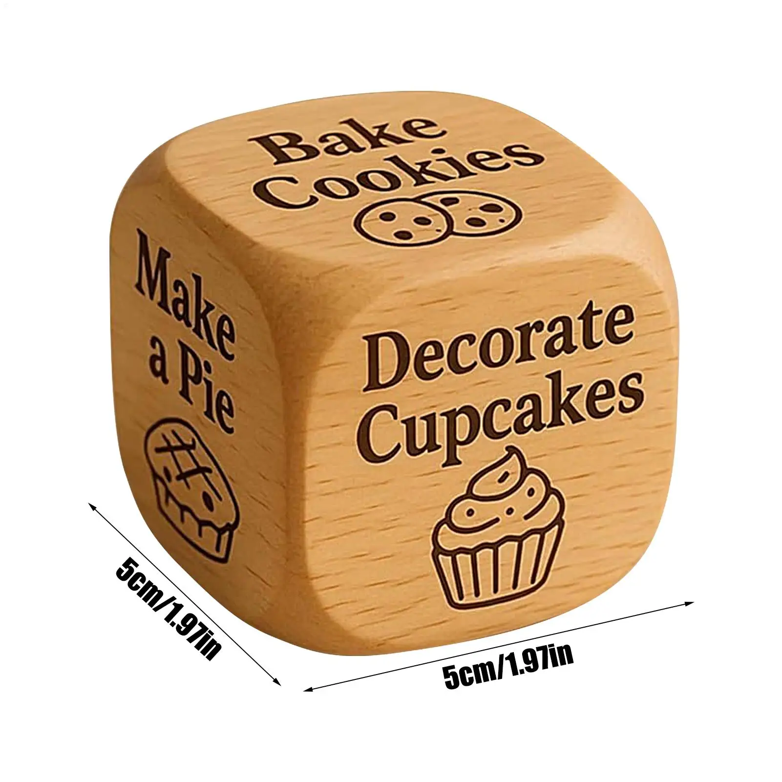 نرد نشاط الخبز لعبة خشبية الدعامة 6-الوجهين صانع القرار مضحك الخبز النرد للحزب مخبز الأسرة جمع تاريخ الليل