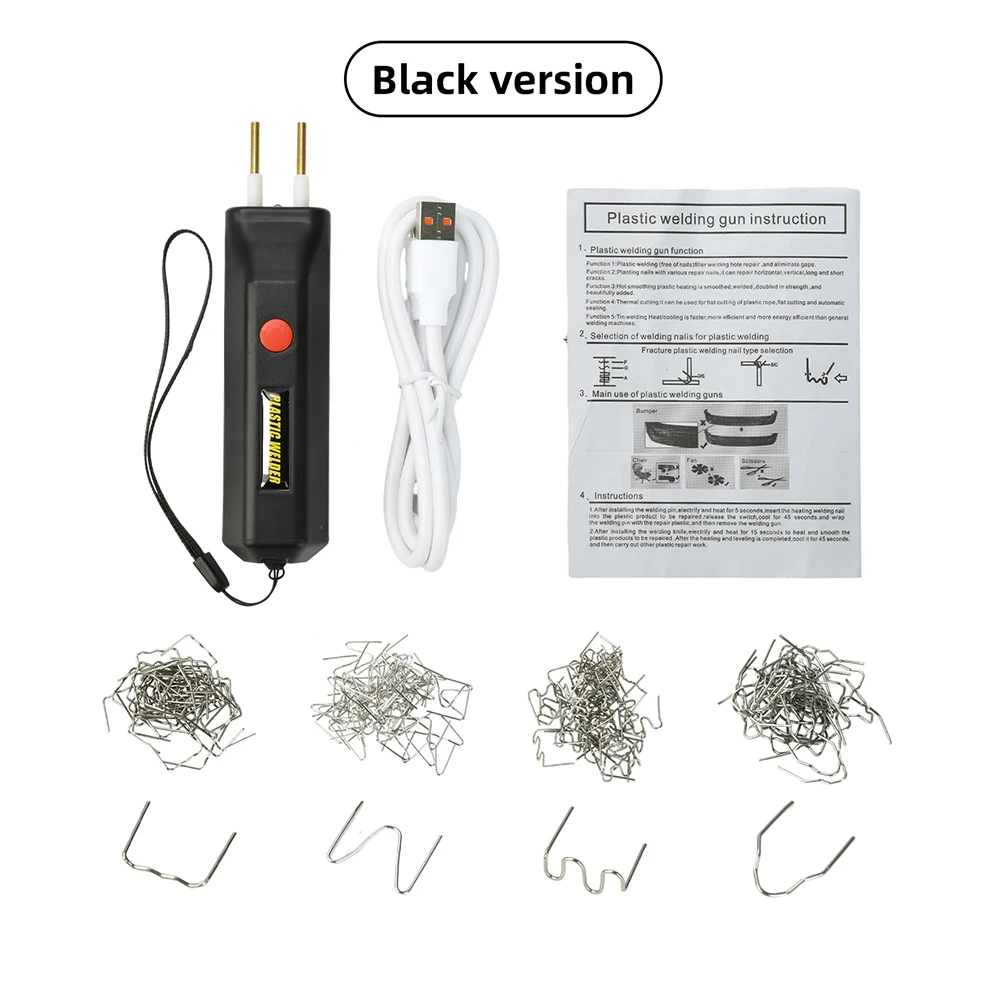100W Handheld Wireless Charging Plastic Welding Machine Led Light module for Repairs for Plastic Breaks with 200PCS Welding Pins