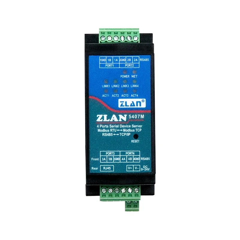 

Low Price Rj45 Modbus Tcp Gateway Industrial Serial Device Server ZLAN5407M