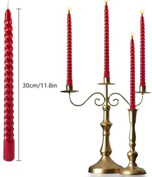 4pcs/set Taper Candles Glossy Metal-Look True Dripless Candlesticks Clean Burning Tapered Candle Sticks for Home Dinner Decor