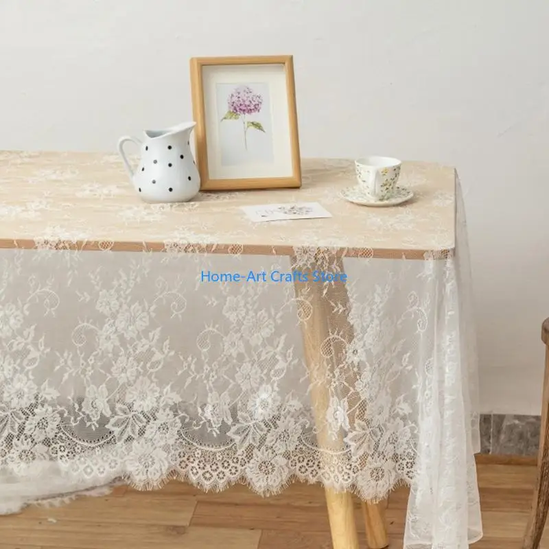 Y3NA Decorative Lace Table Cover Embroidery Tablecloth  For Weddings Valentines Day