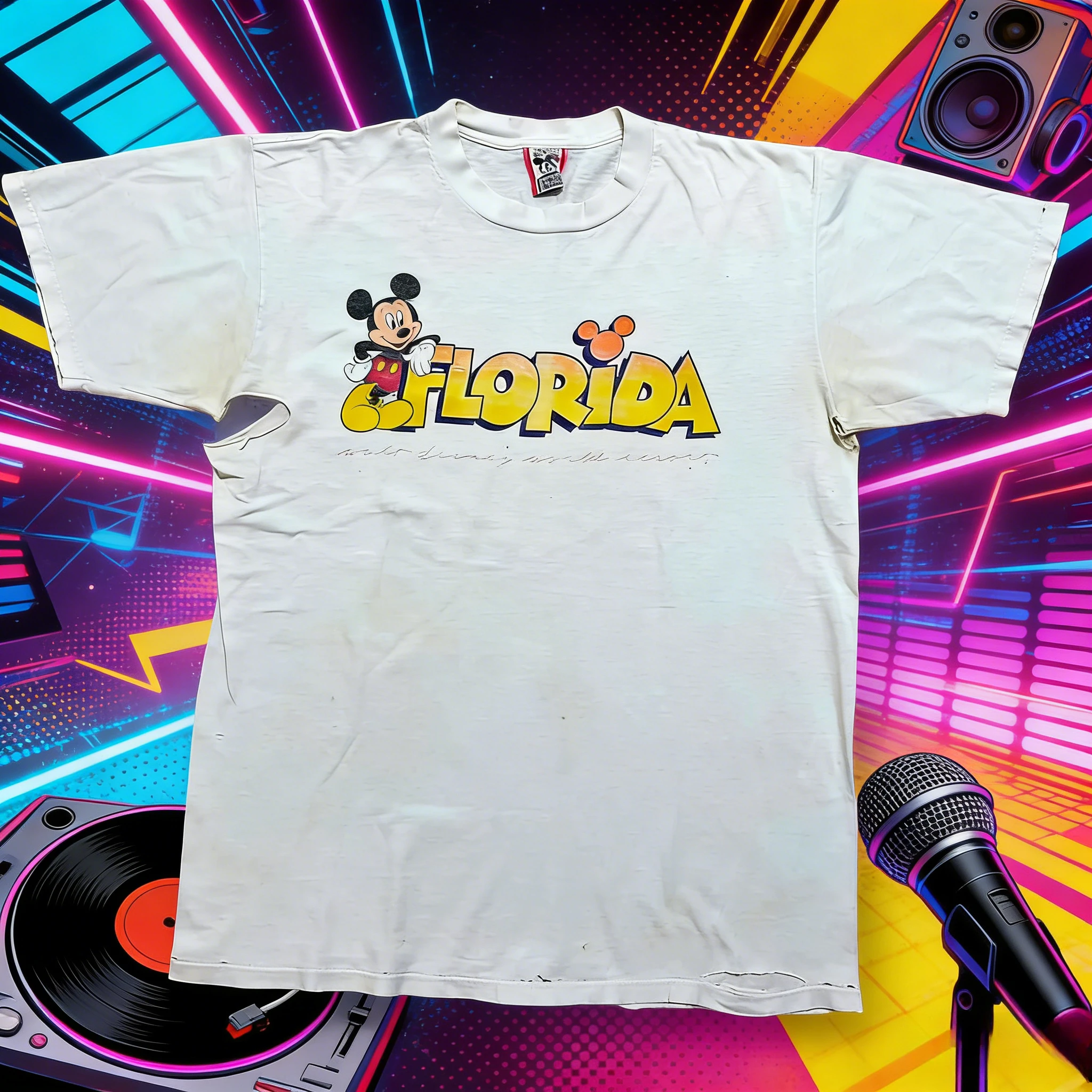 

Disney Summer 90s Mickey Retro 100% Pure Cotton Printed T-shirt for Men and Women, Outdoor Casual Street Breathable Top Y2k