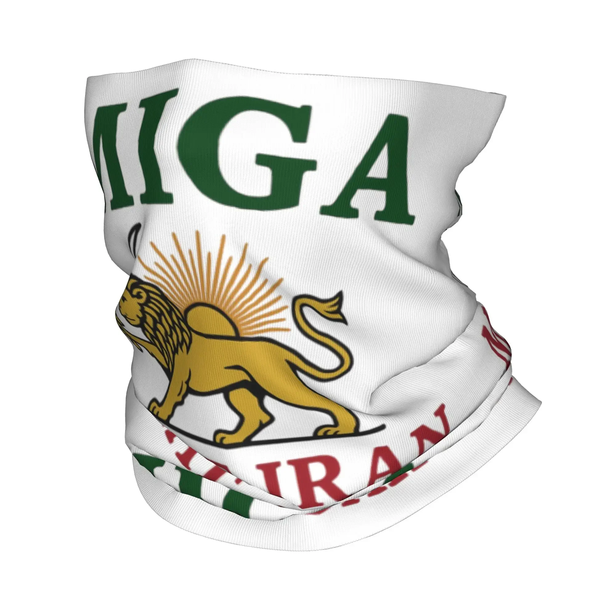 Make Iran Great Again MIGA Bandana Neck Gaiter UV Protection Face Scarf Cover Women Men Iranian Proud Headwear Tube Balaclava