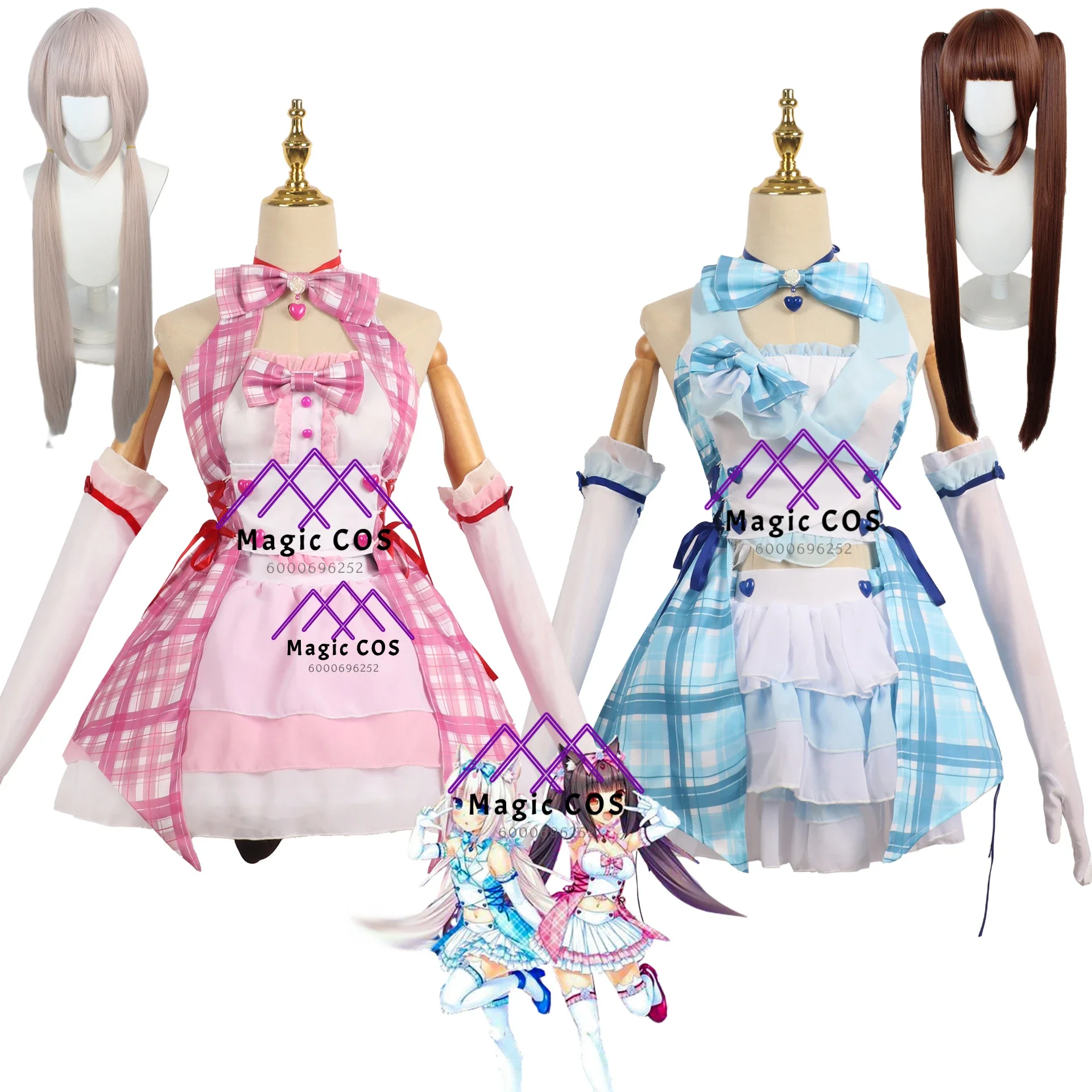 Game Cosplay Dress Suit Sexy Cat's Costume with Cat Tail Party Essential New Arrival Chocolate&Vanilla Maid Outfit Photo-Ready