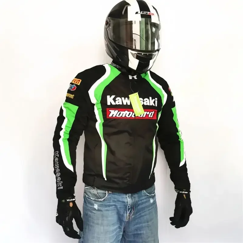 Новый внедорожный мотоциклетный велосипедный костюм Kawasaki, гоночная куртка, ветрозащитная теплая куртка с защитой от падения, сезонный велосипедный костюм