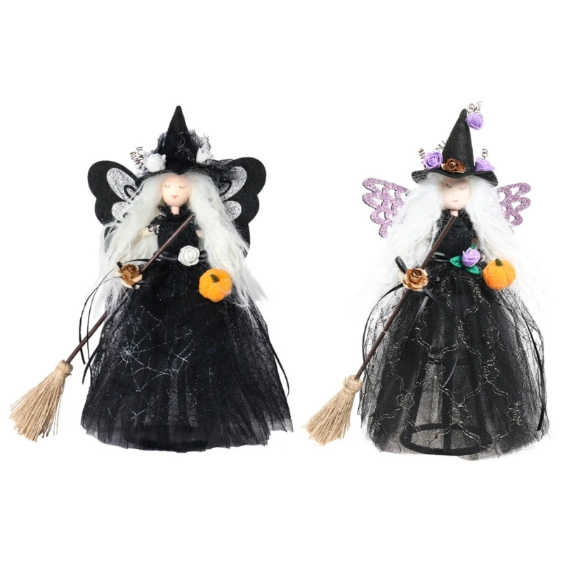 Halloween Butterfly Witch Hanging Ornament Flying Witch Figurine for Haunted House Frightening Party Decoration