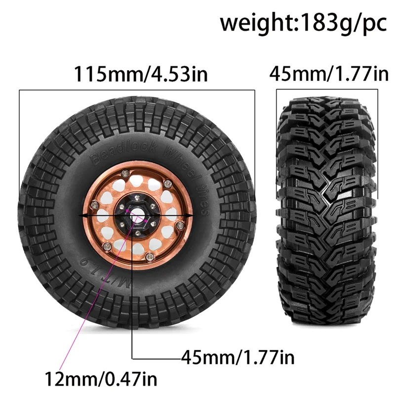

ABXE-4PCS 1,9 металлические шины с замком, коготь, грязеотводные колеса, шины для FCX10 Axial SCX10 Pro SCX10 UTB18 TRX4