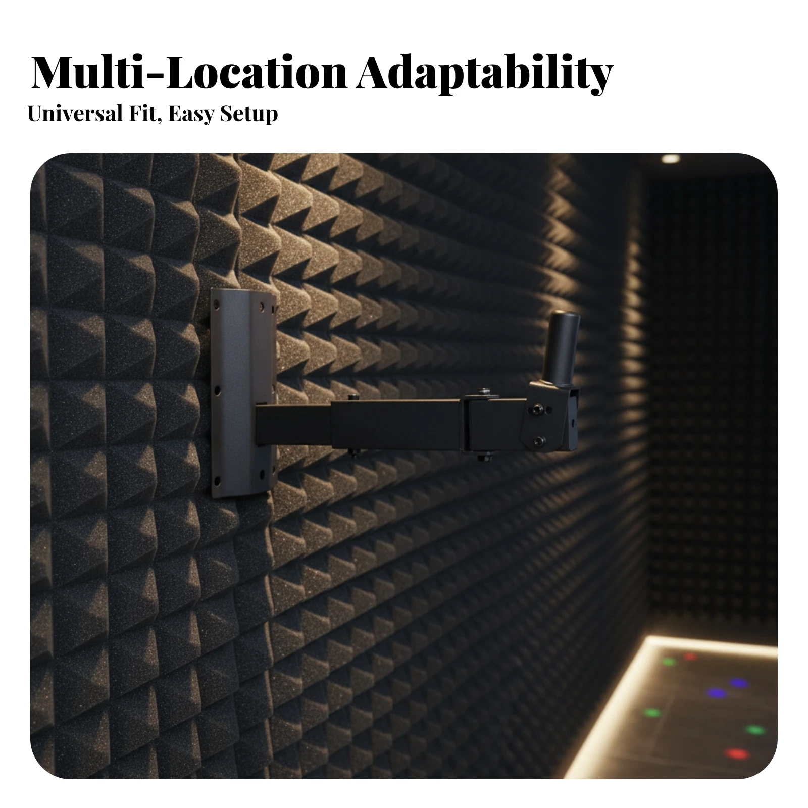 Speaker Bracket with Adjustable Arm Heavy-Duty Speaker Wall Mount Hardware Swivel Stable for Home Theater, Stage