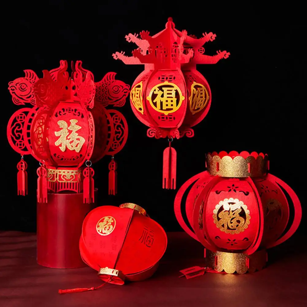 2024 Chinese Character Lanterns Create Atmosphere Fade-resistant With Tassel Indoor Decor For Spring Festival New Year's Day