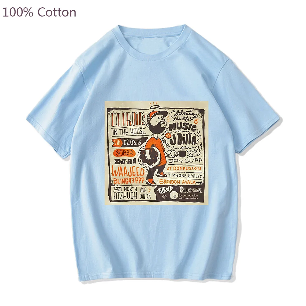 J Dilla Music Singer Oversized T Shirts MEN Hip Hop Vintage/retro T-shirts 100% Cotton Tshirts Handsome LOOSE Popular Characters