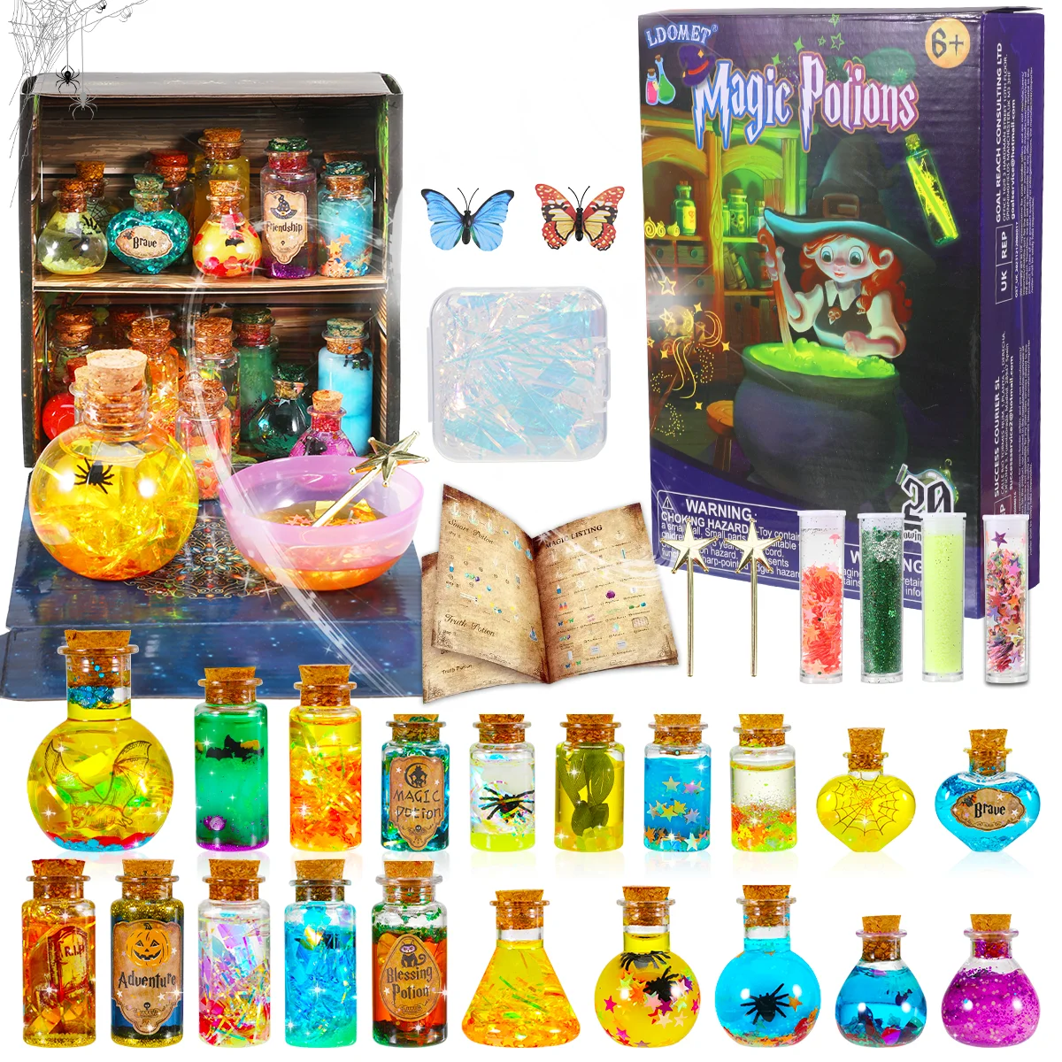 Fairy Magic Potions Kit Hexe leuchtender Zaubertrank für Kinder DIY handgemachtes Spielzeug für Mädchen Küche chemische Experimente DIY handgefertigt