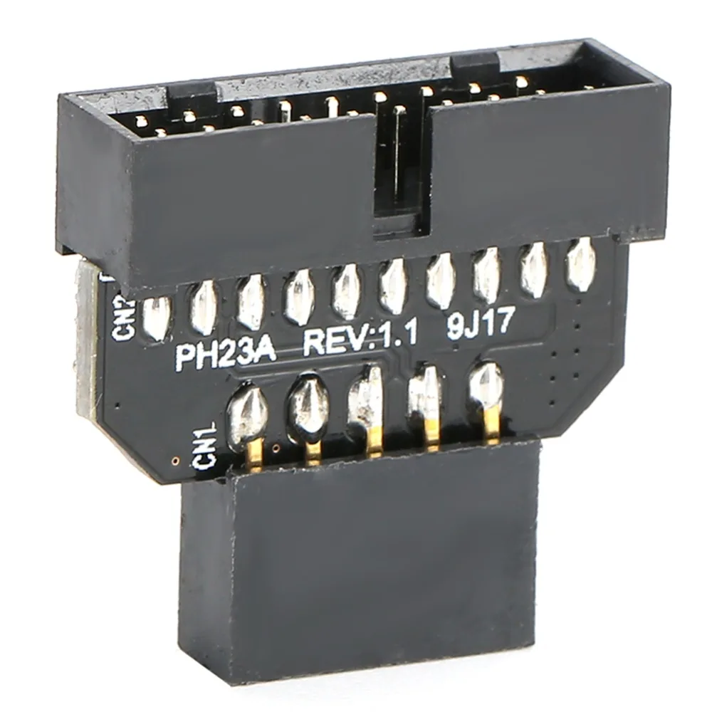 USB 2.0 9Pin to USB 3.0 19P Motherboard Header Adapter, PH23A Black USB 3.0 19P Adapter Motherboard Header Adapter