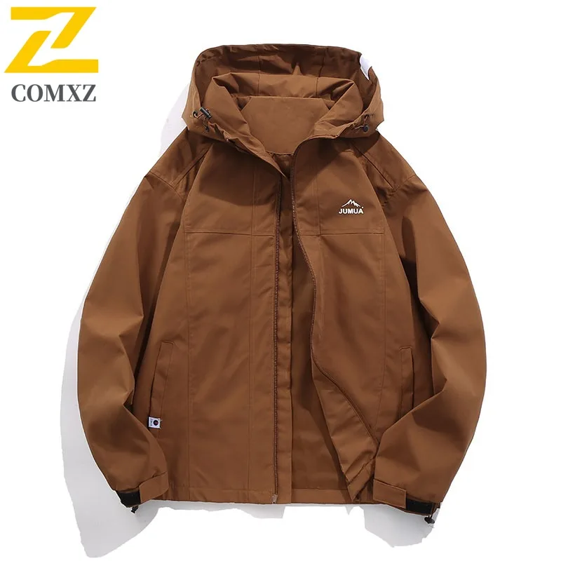 

COMXZ Мужская куртка Ветрозащитная Водонепроницаемая Уличная Приключенная Нахлыстом Рыбалка Кемпинг Путешествия Верхняя одежда Красивая Штормовая куртка с капюшоном