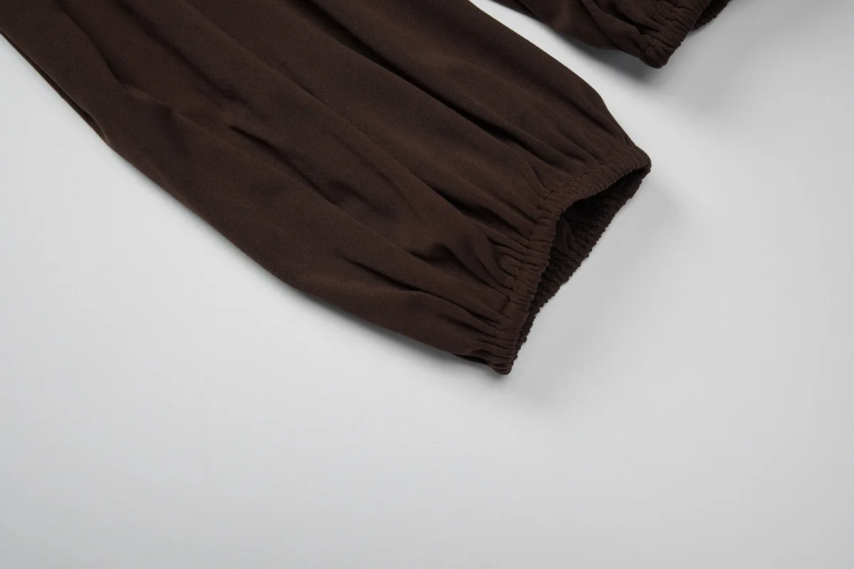 Damen High-Waist Haremshose mit Umschlagbund, Lose Baggy Jogger-Hose, Einfarbig Schwarz, Weich und Dehnbar, Lässige Hose, Vintage Y2K Streetwear – Detail 12
