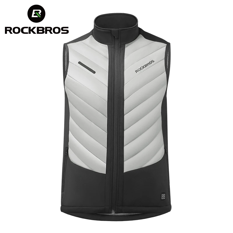 

ROCKBROS зимний велосипедный жилет с подогревом водонепроницаемая ветрозащитная термокуртка с подогревом зарядка через USB пальто без рукавов одежда для велоспорта