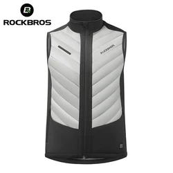 ROCKBROS Winter Cycling Heating Vest Waterproof Windproof Thermal Heating Jacket USB Charging Sleeveless Coat Cycling Clothing