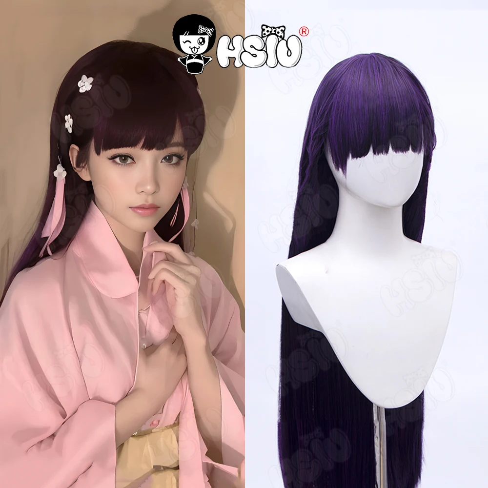 

Miyo Saimori косплей парик аниме мой счастливый брак Косплей HSIU 100 см Черно-фиолетовый смешанные цвета длинные волосы Saimori Miyo Косплей