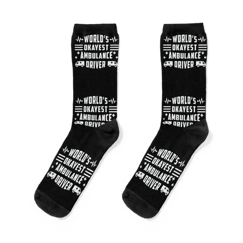 World's Okayest Ambulance Driver Paramedic Funny Socks custom retro kawaii Designer Man Socks Women's