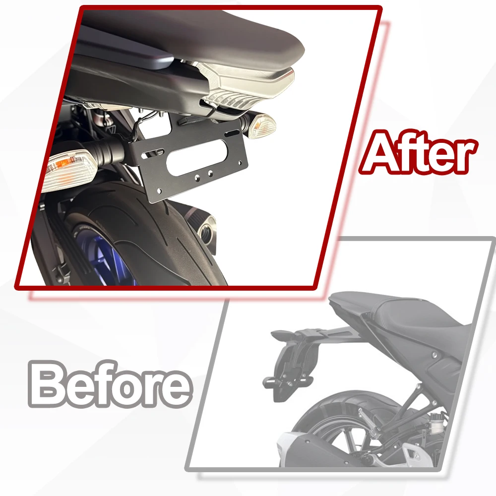 For YAMAHA MT125 MT-125 2020 2021 2022 2023 2024 2025 License Plate Holder Frame Motorcycle Tail Tidy Fender Eliminator Bracket