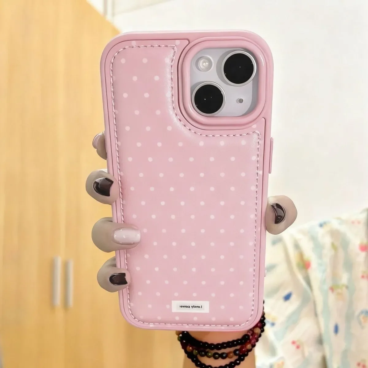 Ins الكورية الكرتون البولكا نقطة الإبداعية الجلود Kawaii جراب هاتف آيفون 17 الهواء 16 15 14 13 12 11 برو ماكس زائد Y2K غطاء لطيف #2