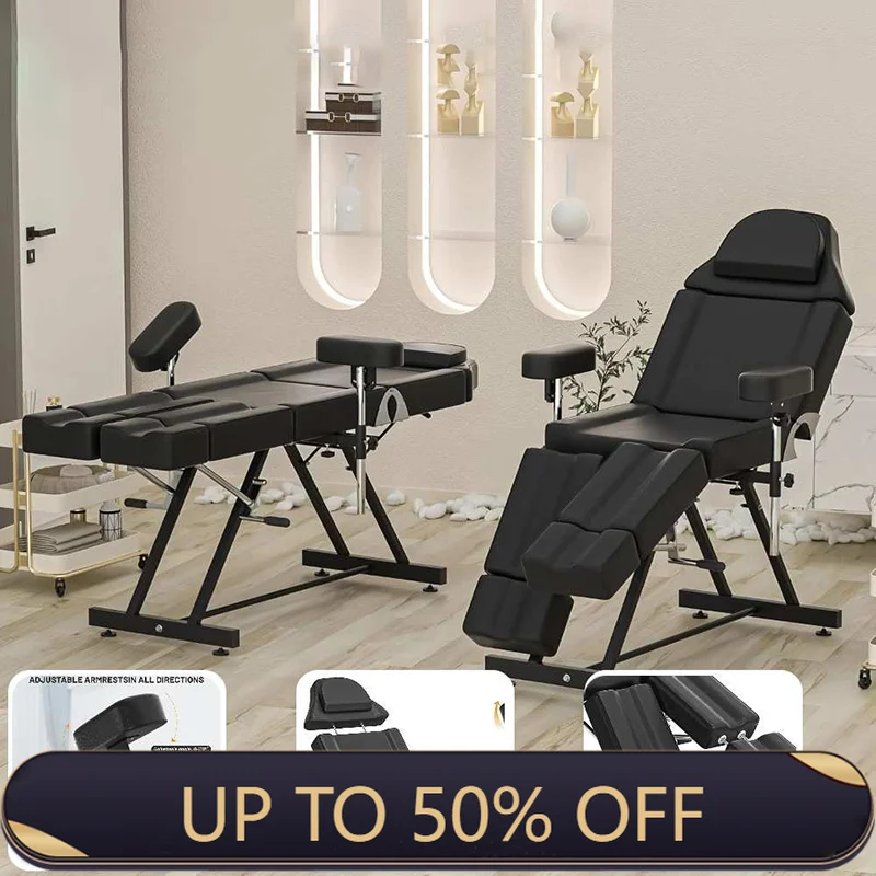 Folding Massage Chair Electric Salon Table Aesthetic Stretchers Artificial Leather Tattoo Furniture Camillas Para Lashista