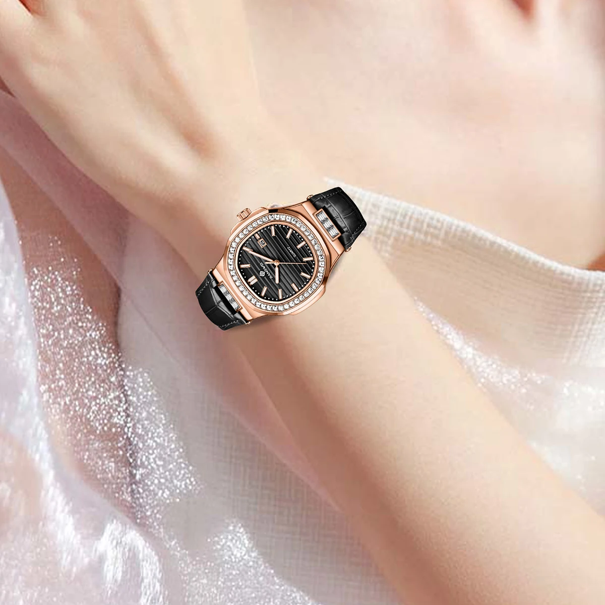 LIGE Bangwei Mode Einfache Quarz Frau Uhr Diamant Uhren Auto Datum Wasserdichte Leder Casual Sport frauen Armbanduhr Geschenk
