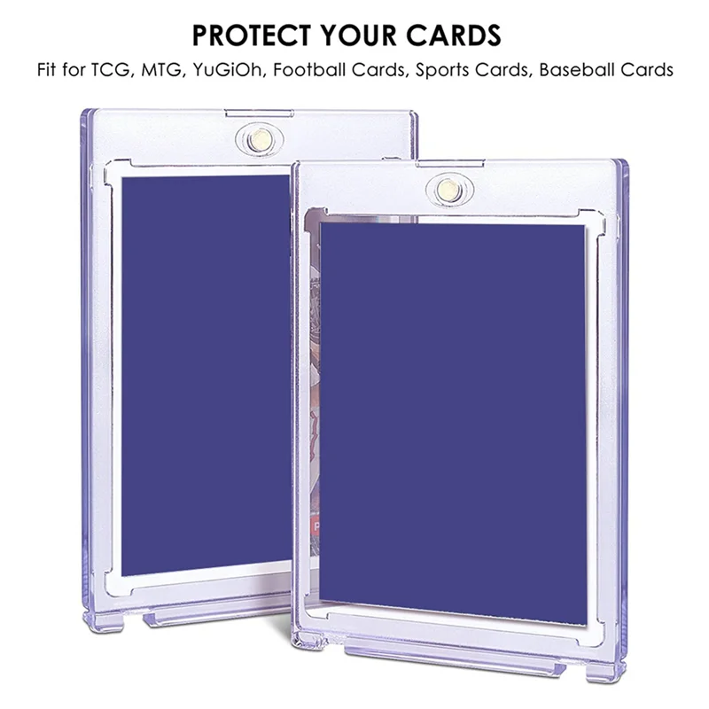 

A25P 12Pc Magnetic Card Holder Case For Trading Card - 35Pt Magnet Top Loaders Baseball Card Holder With Card Protectors