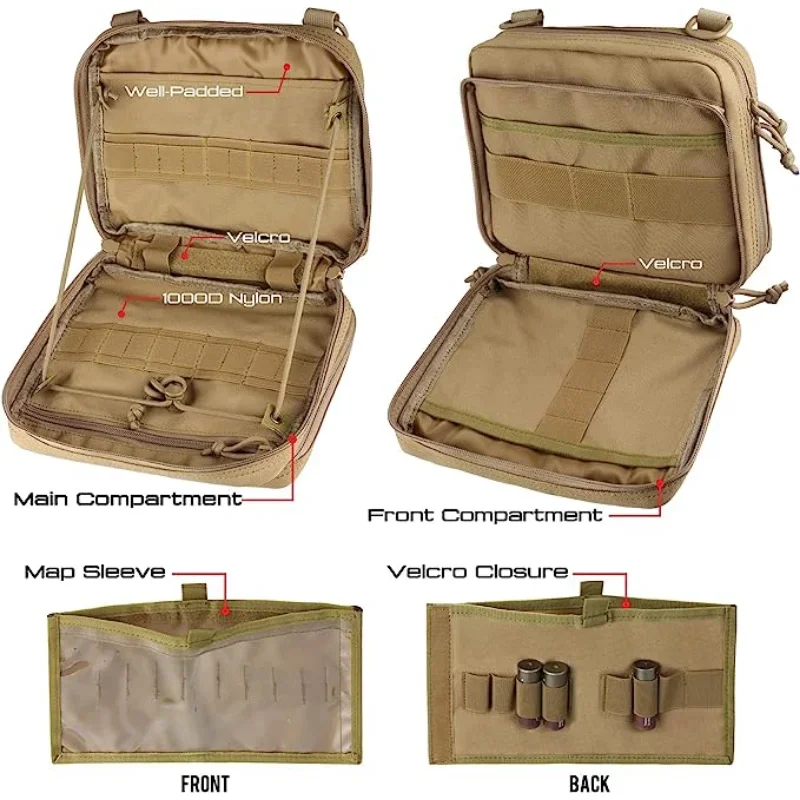 Tactical Folding Admin Pouch Molle Tool Bag Utility Organizer EDC Bag Modular Pouches Tactical Attachment Pouch Tools Organizer