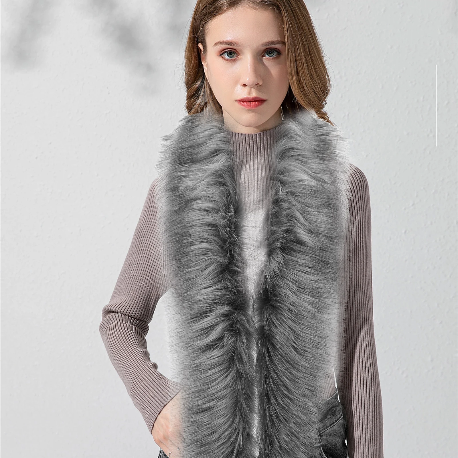 フェイクショールカラー冬暖かい高級スカーフラップ女性ロングショールストールラップオフィス学校旅行冬コスチュームアクセサリー