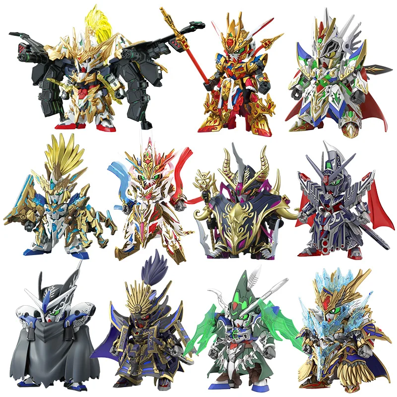 

Original Bandai Anime Gundam World Sangoku Soketsuden 00 BB Action Figure Cute Capsule Toys For Kids Boys Gift Assembly Model