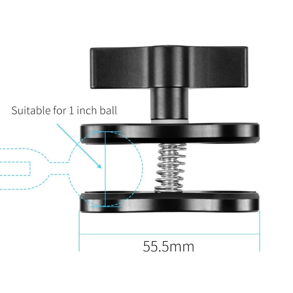 CNC Aluminum 2-hole / 3-hole Butterfly Clip Clamp Light Arm Clamp Ball Head Camera Bracket Diving Clamp Accessories