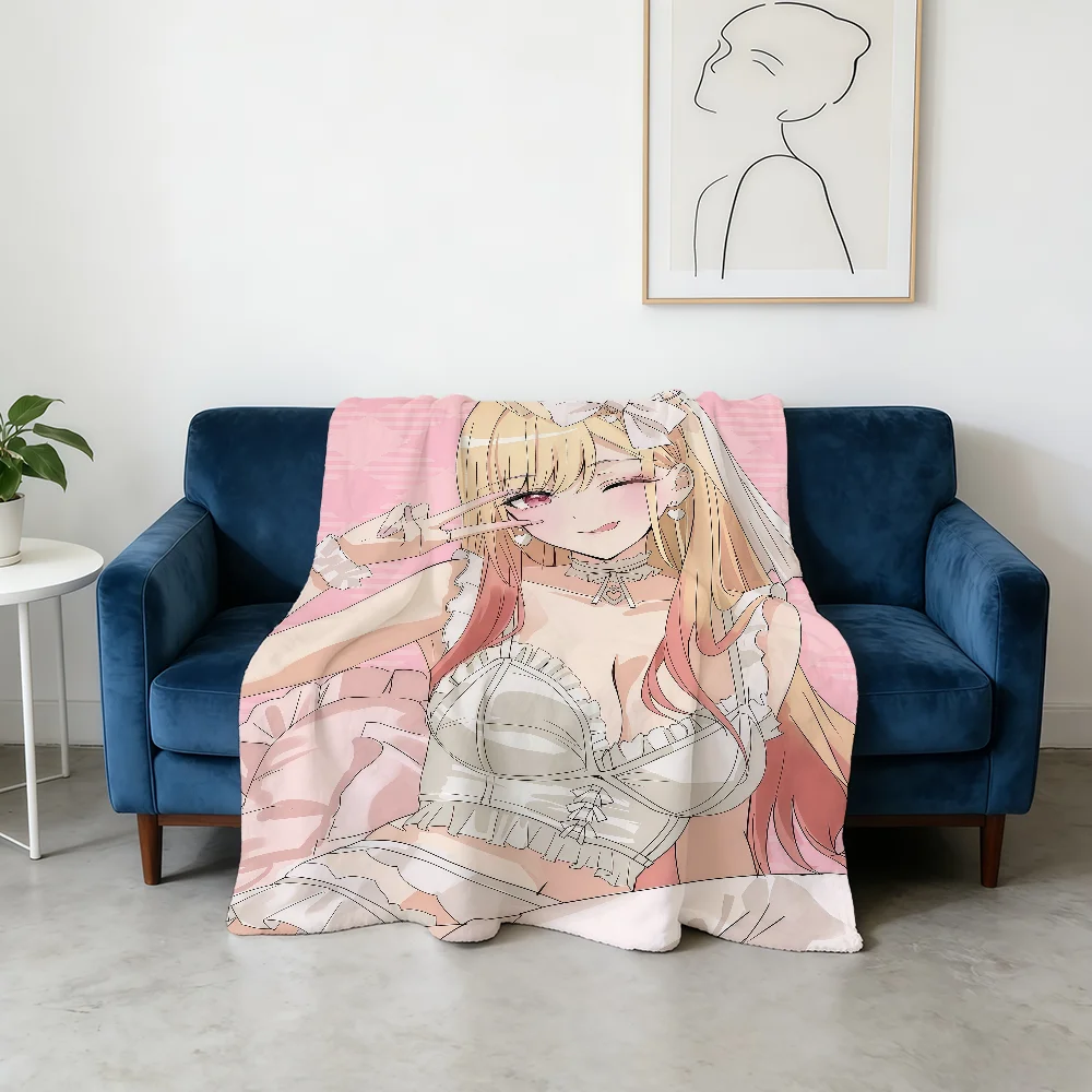 Anime M-Marin K-Kitagawa Blanket Flannel Warm Soft Throw Blanket For Room Sofa Childish Birthday Gifts