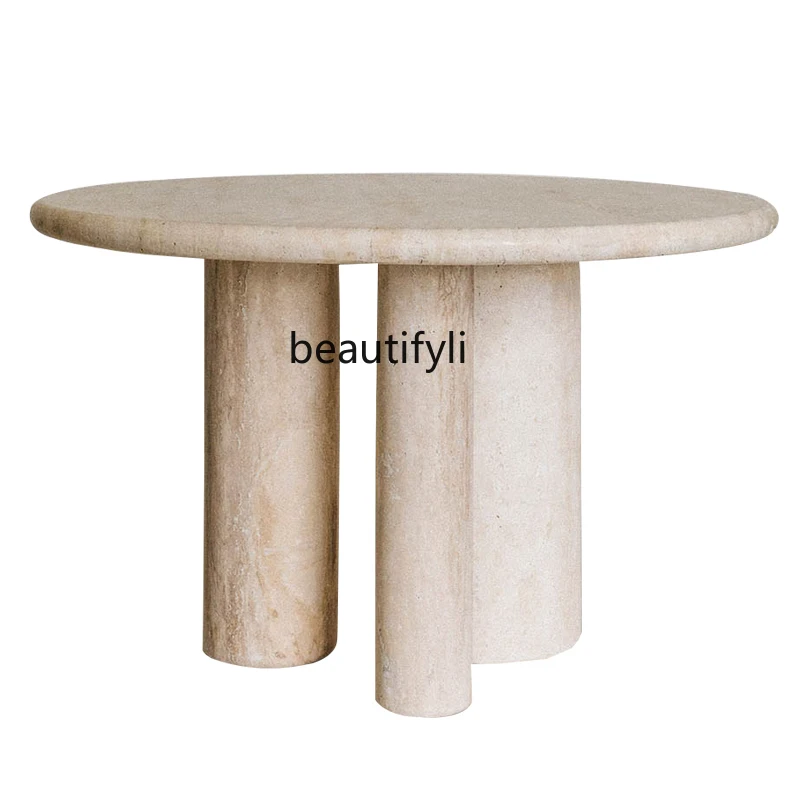 

Maiji Wind Tunnel Stone Dining Table Natural Marble Dining-Table Square Dining Table Modern Minimalist Nordic Hole Marble