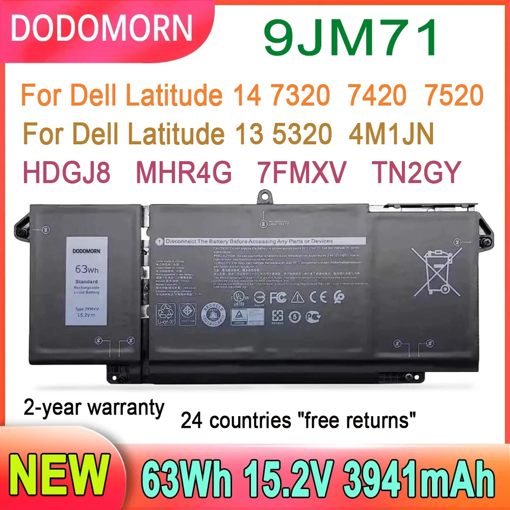 بطارية لابتوب DODOMORN لديل ، خط عرض ديل 14 ، سلسلة 13 ، استبدال الأجزاء ، HDGJ8 MHR4G 7FMXV TN2GY ، 9JM71