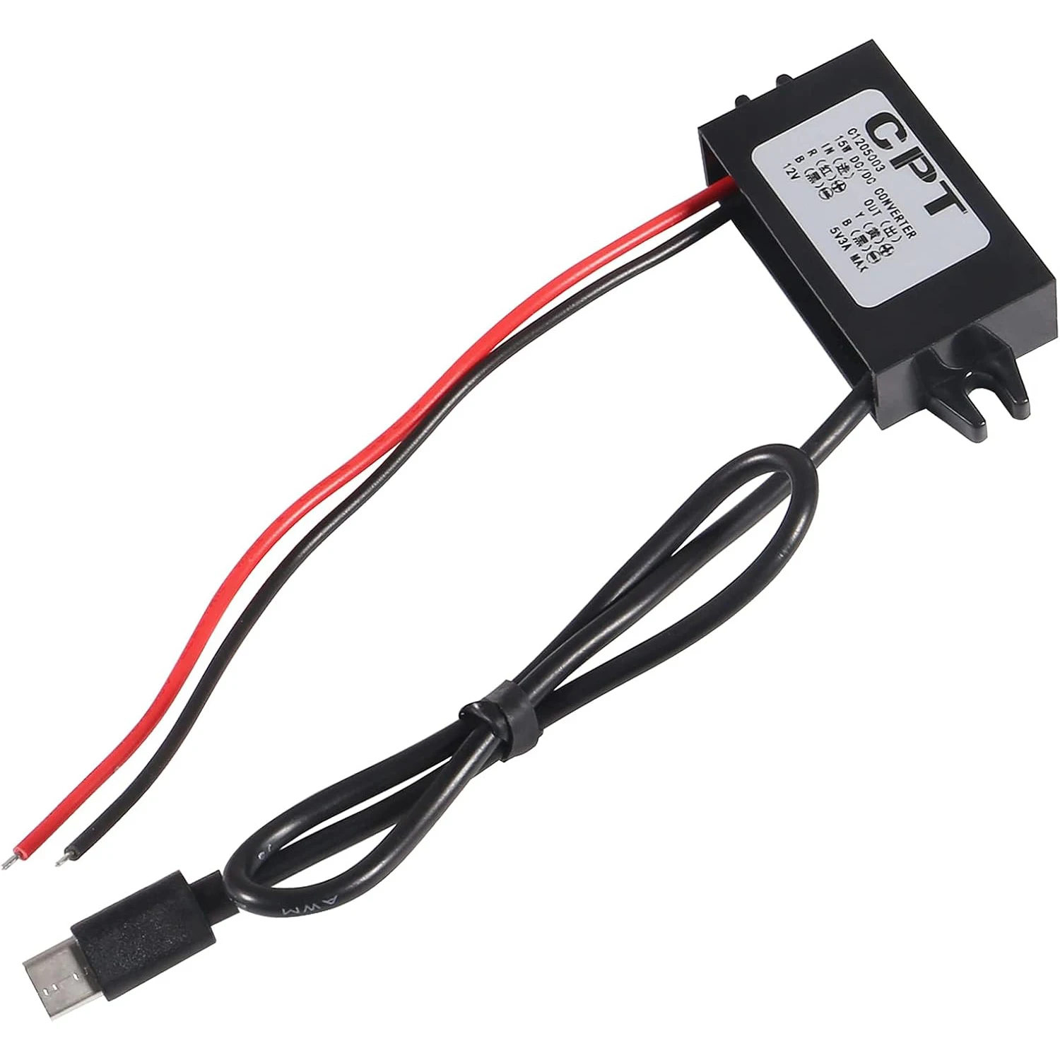 2pcs DC Converter 12V/24V to 5V 3A 15W DC Buck Converter Module Type-C USB Power Adapter for Raspberry Pi 4, Cellphone, Car