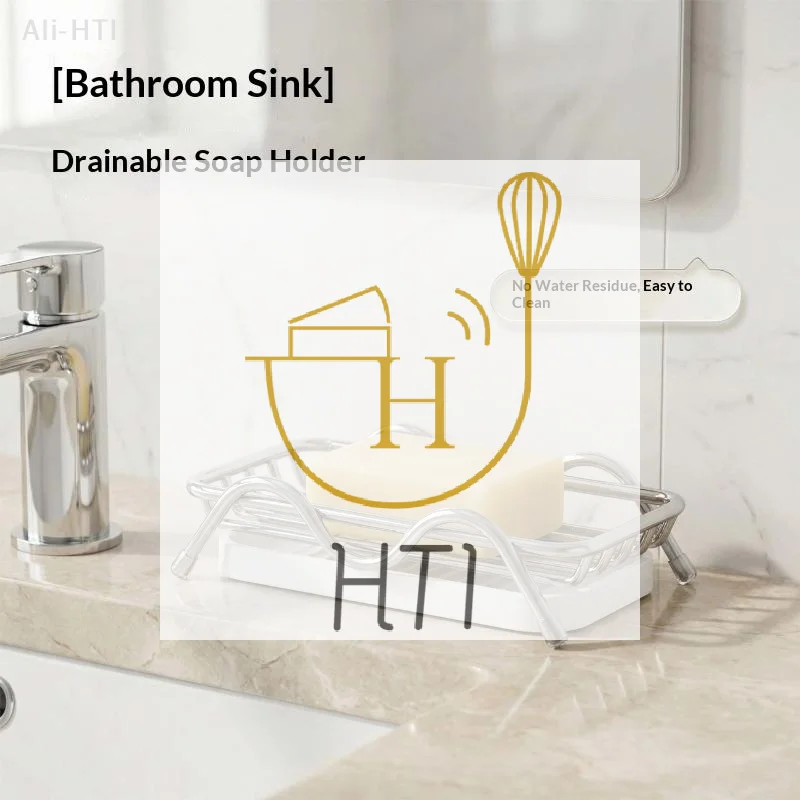 Stainless Steel Rustproof Nonslip Soap Holder With Detachable Drain Tray For Bathroom Kitchen