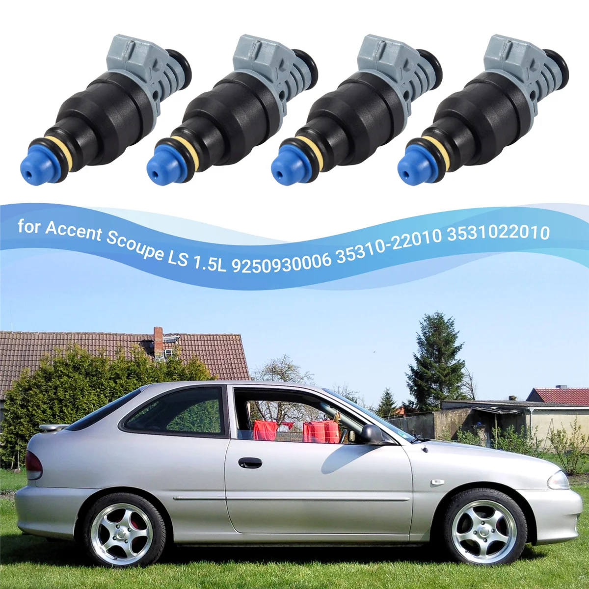 Bico injetor de combustível 4 tamanhos para Hyundai Accent Scoupe LS 1.5L 9250930006   35310-22010 3531022010 —L48A
