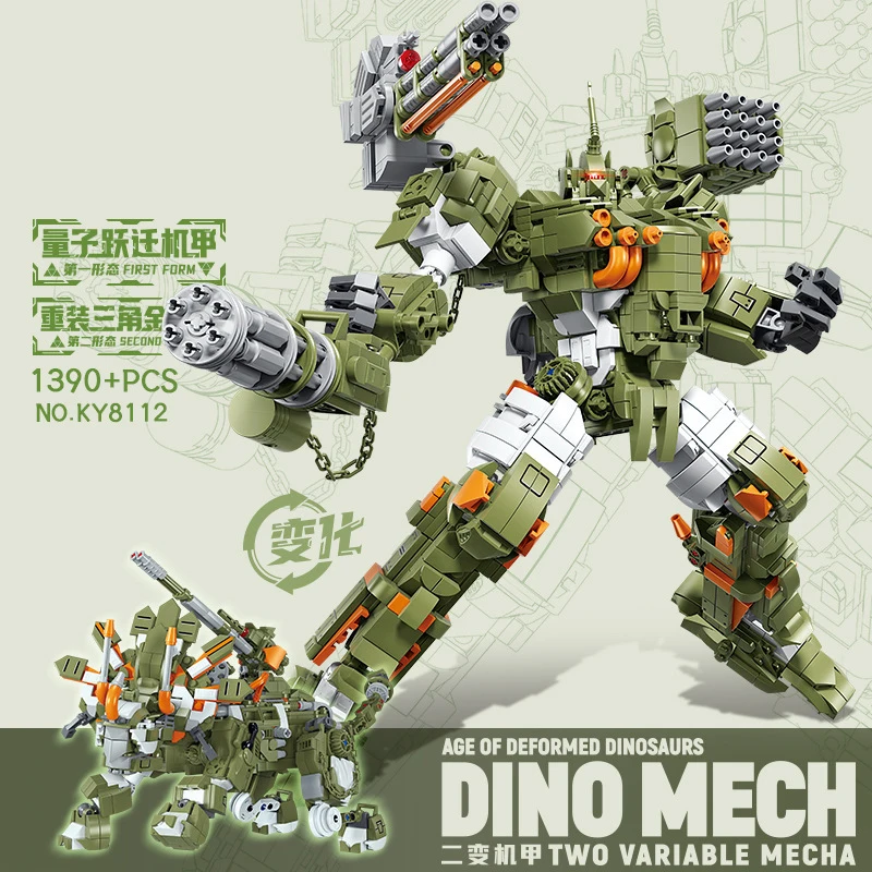

Double Form Beast Triceratops Mech/Dinosaur Model Bricks Toys MOC Robot Building Blocks Compatible With LEGO