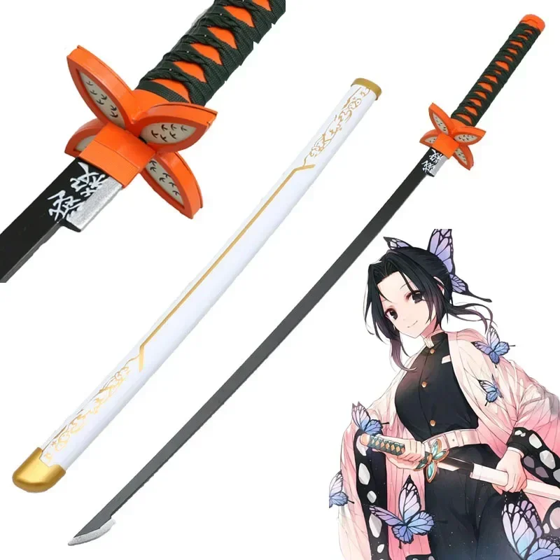 Cosplay Demon Slayer White Half Kochou Sword 104cm Katana Weapon Role Play 41inch Kimetsu no Yaiba Agatsuma Zenitsu Wood Model