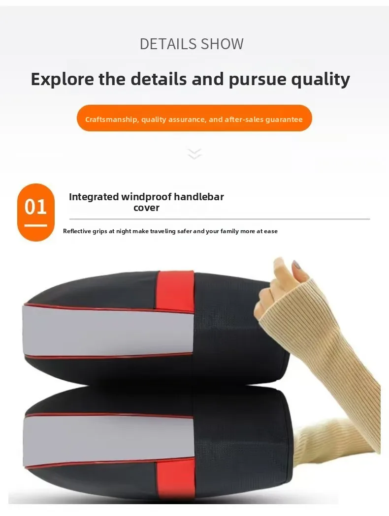 1 paar Elektrische Fahrrad Winter Wärmer Handschuhe Lenker Muffs Schutz Motorrad Roller Dicke Warme Grip Griff Bar Muff Regendicht – Detail 2
