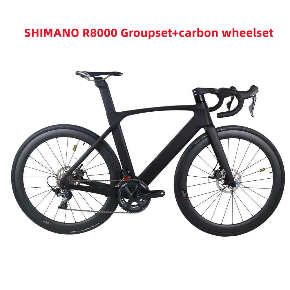 All Inner Cable Aero Disc Road Bike TT-X34 Ultegra R8020 Hydraulic Groupset With Carbon Wheelset 22 Speed