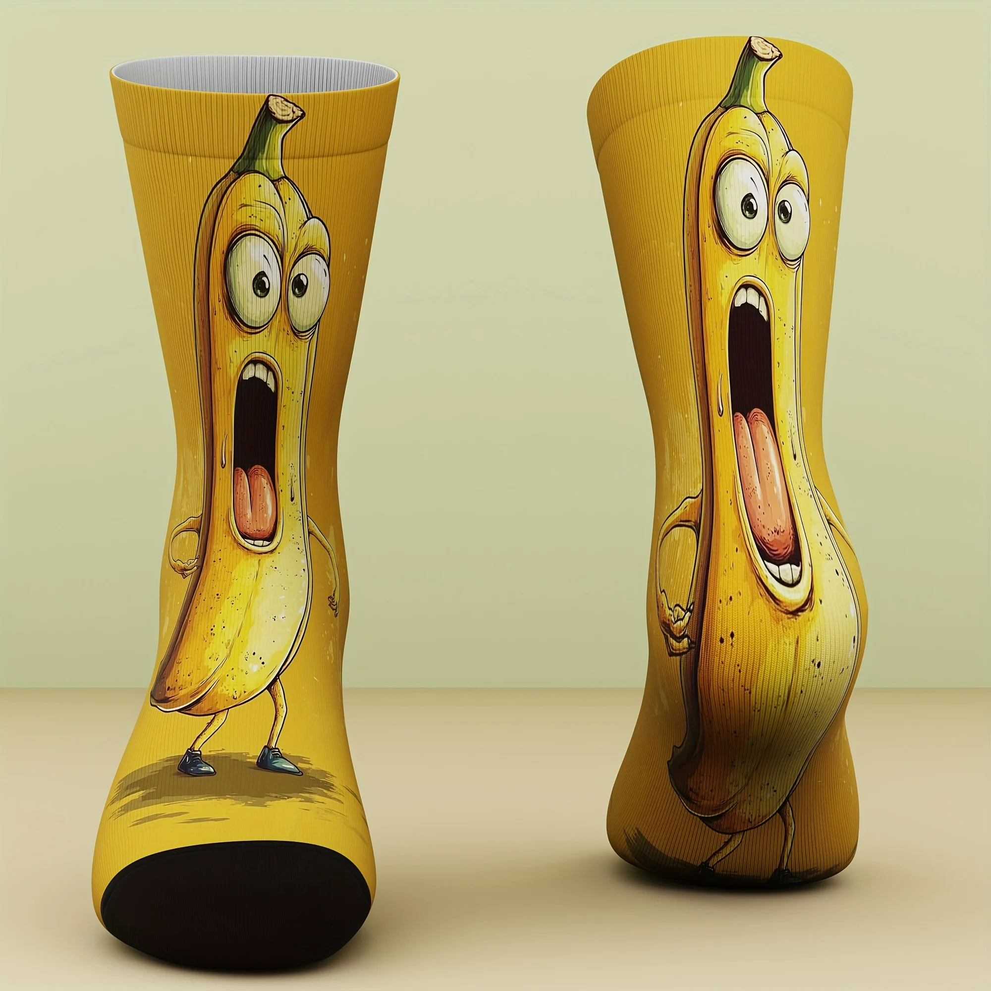 هدية مبتكرة بنمط الموز المضحك، عصرية ومريحة ومسامية ومناسبة لجميع المواسم وقابلة للغسل في الغسالة