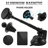 Magnetic Phone Holder Car Dashboard Windshield Air Vent Clip GPS Aluminum Magnet Mount Stand Universal Suction Car Trunk Stand