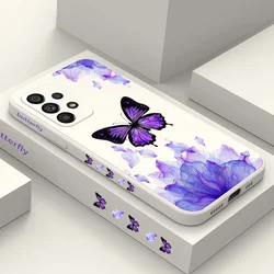 Printed Butterfly Case For Samsung A73 A53 A33 A23 A16 A13 A06 A03 A72 A52 A52S A32 A02S A15 A25 A35 A55 A22 A21S 4G 5G Cover