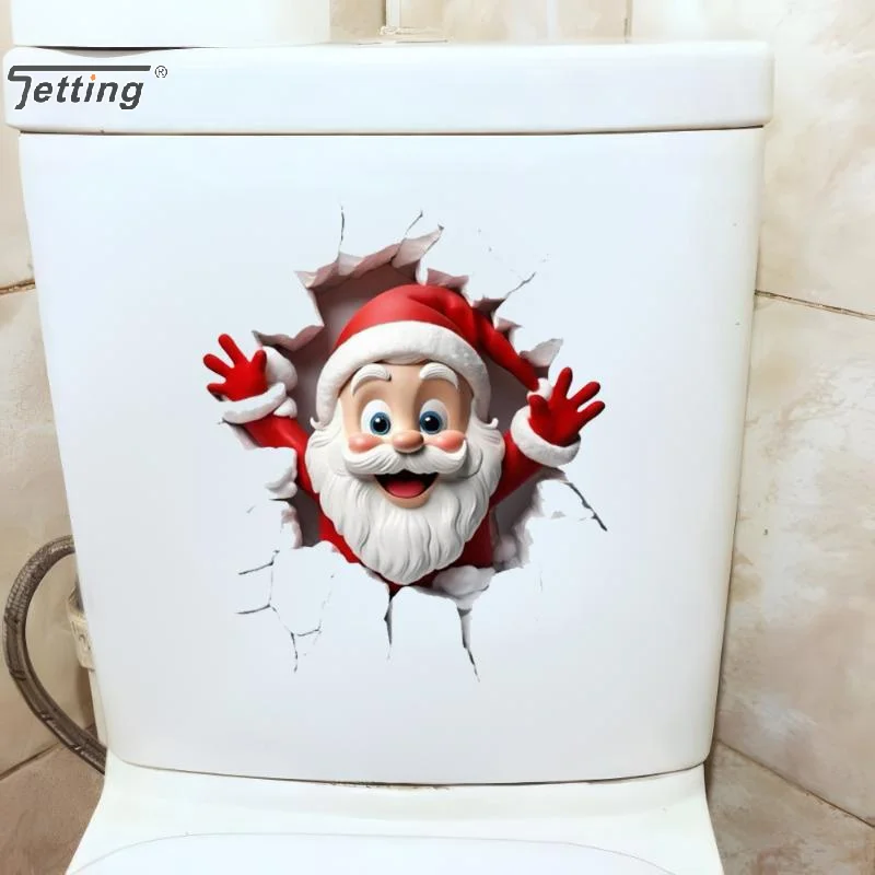 Christmas Snowman Tree Toilet Sticker Merry Christmas Party Decoration Xmas Bathroom Decor Navidad Natal New Year Gift