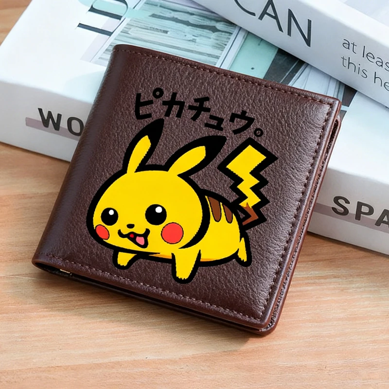 

Pokemon Pu Leather Wallets Anime Pikachu Gengar Billfolds Multi-card Slot Folding Card Holders Cartoon Boys Girls Short Purses