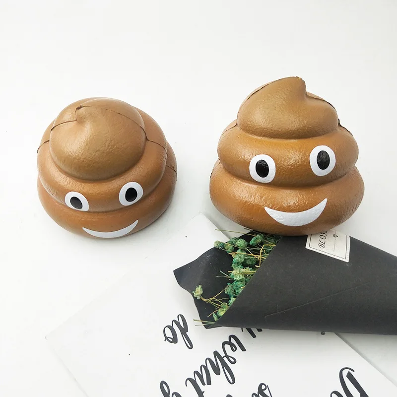 Smile Poop Cartoon Squishy Fidget Toy Fun Squeeze Game Cute Slow Rising Stress Relief Ball Soft Prank Jokes Adult Children Gifts