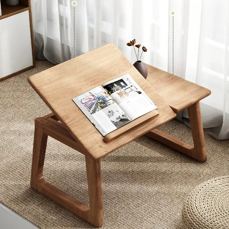 

Японский стол-татами из массива дерева, складной чайный столик, напольная рабочая станция в стиле дзен для кровати/окна для кабинета или компактного дома