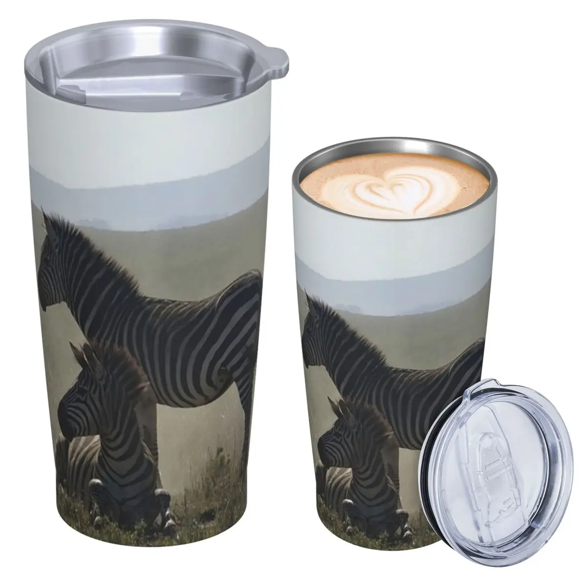 Zebras At Play Stainless Steel Tumbler Vacuum Insulated Mugs Thermal Cold Cups Straw With Lid 20oz