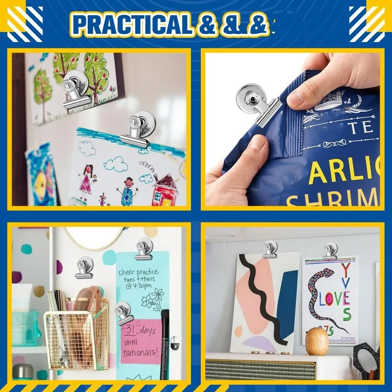 Magnet Clips Heavy Duty Sticky Pads Strong Refrigerator Magnetic Clips for Whiteboard Photo Office Locker Displays Magnets Clip view 4